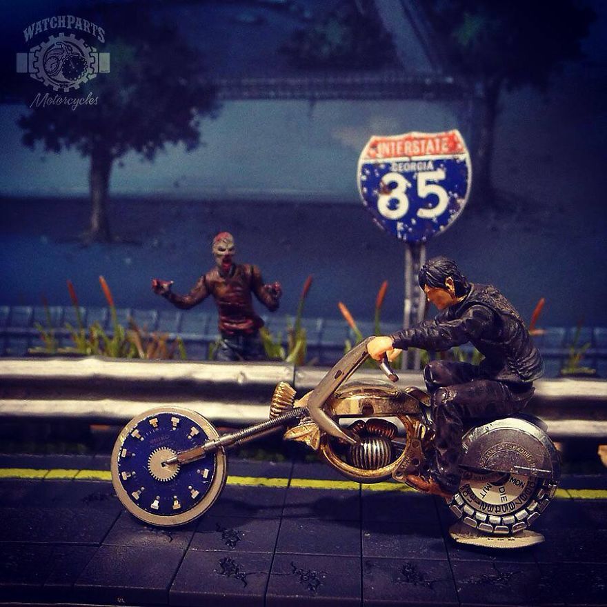 I Make Miniature Motorcycles And Place Action Figures On Them