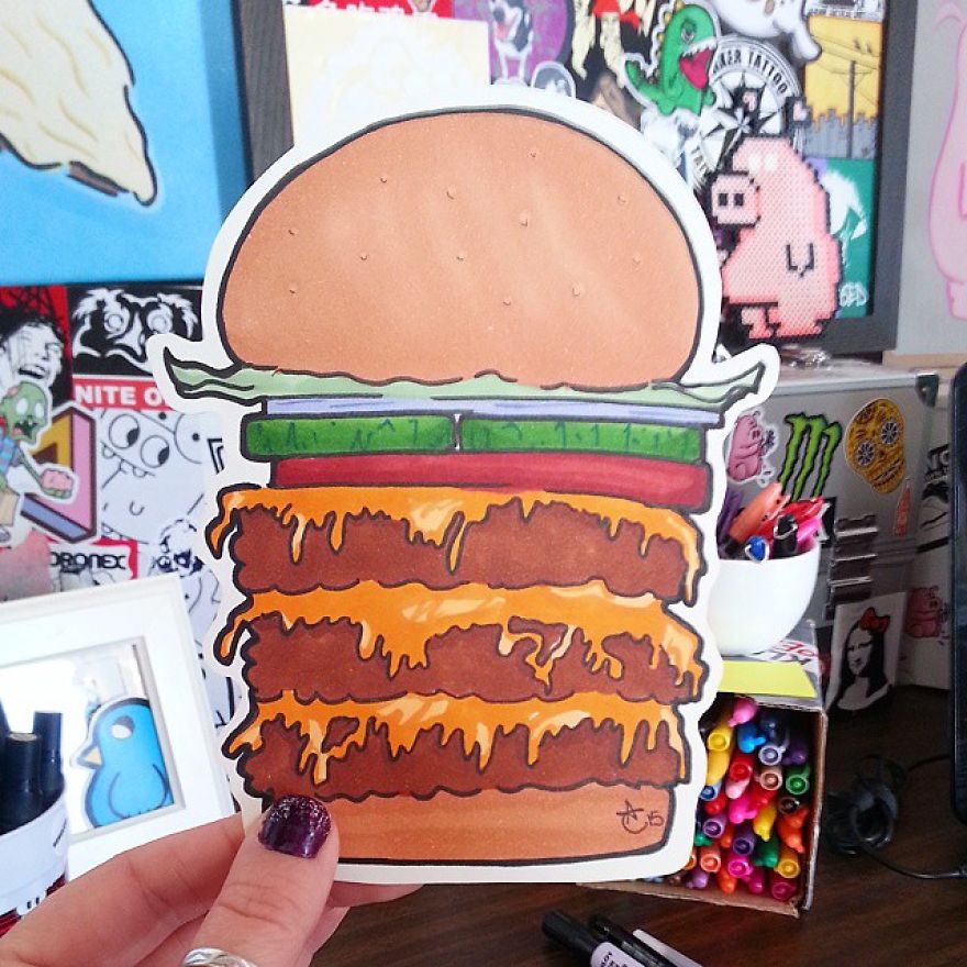 I Draw Cute Food Stickers With Pens And Markers I Draw Cute Food Stickers With Pens And Markers