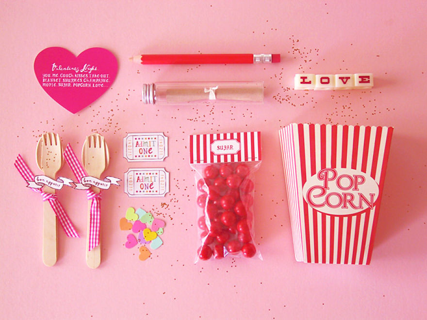 Valentine Popcorn Invitation