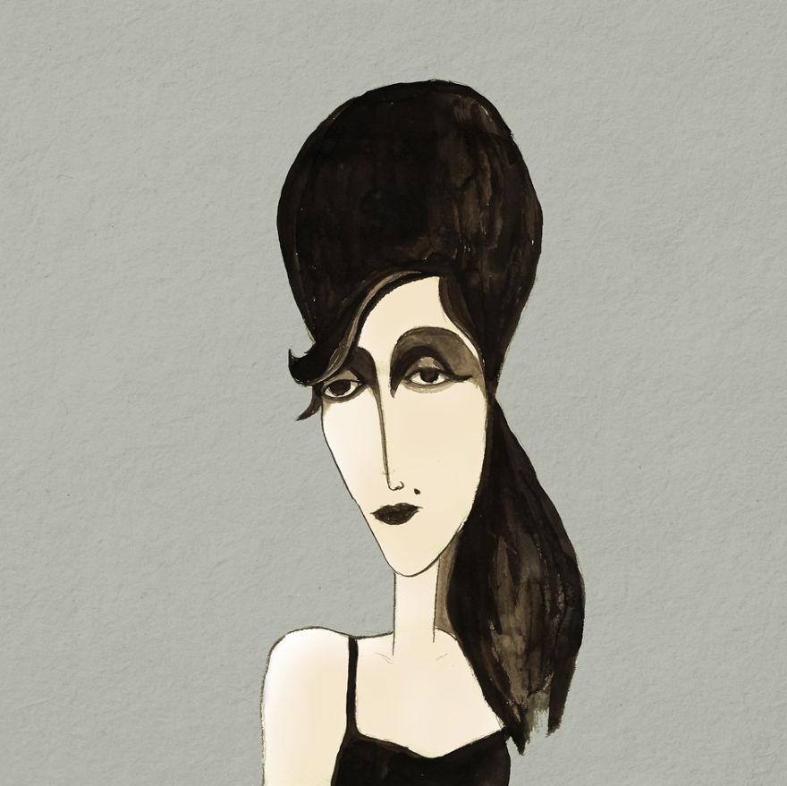 My Collection Of Ink Portraits Based On Famous Women