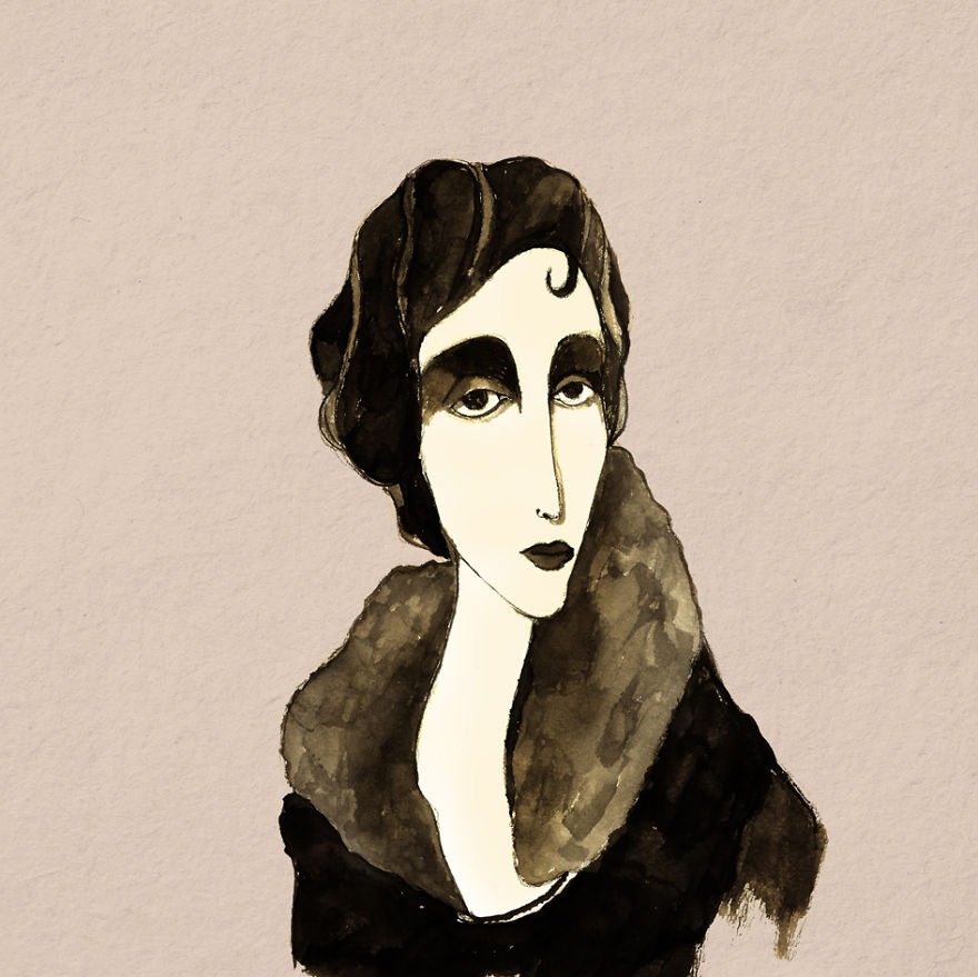 My Collection Of Ink Portraits Based On Famous Women