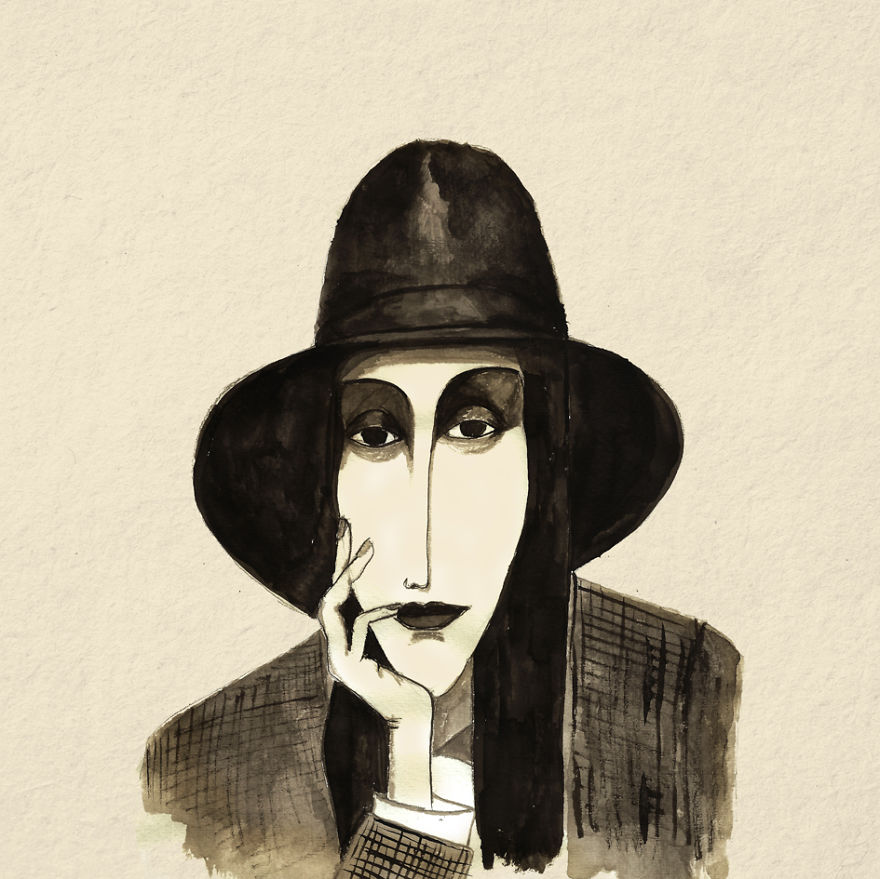 My Collection Of Ink Portraits Based On Famous Women