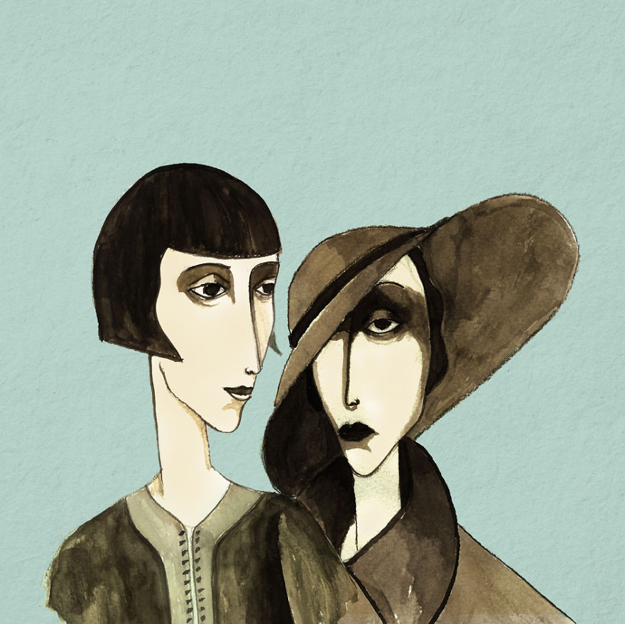 My Collection Of Ink Portraits Based On Famous Women