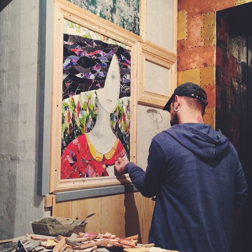 I Made A Mosaic Portrait From Regular Ceramic Tiles I Made A Mosaic Portrait From Regular Ceramic Tiles