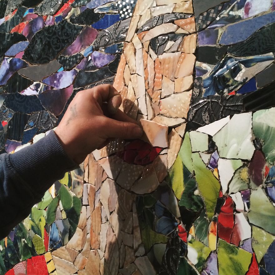 I Made A Mosaic Portrait From Regular Ceramic Tiles I Made A Mosaic Portrait From Regular Ceramic Tiles