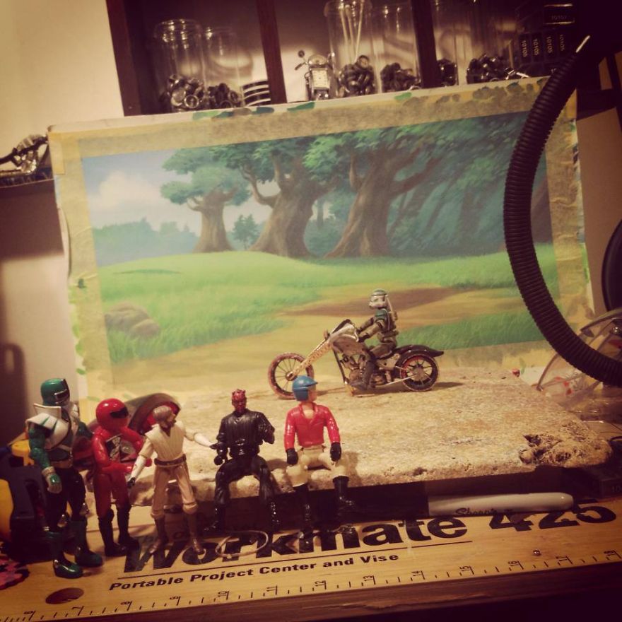 I Make Miniature Motorcycles And Place Action Figures On Them