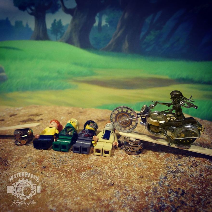 I Make Miniature Motorcycles And Place Action Figures On Them