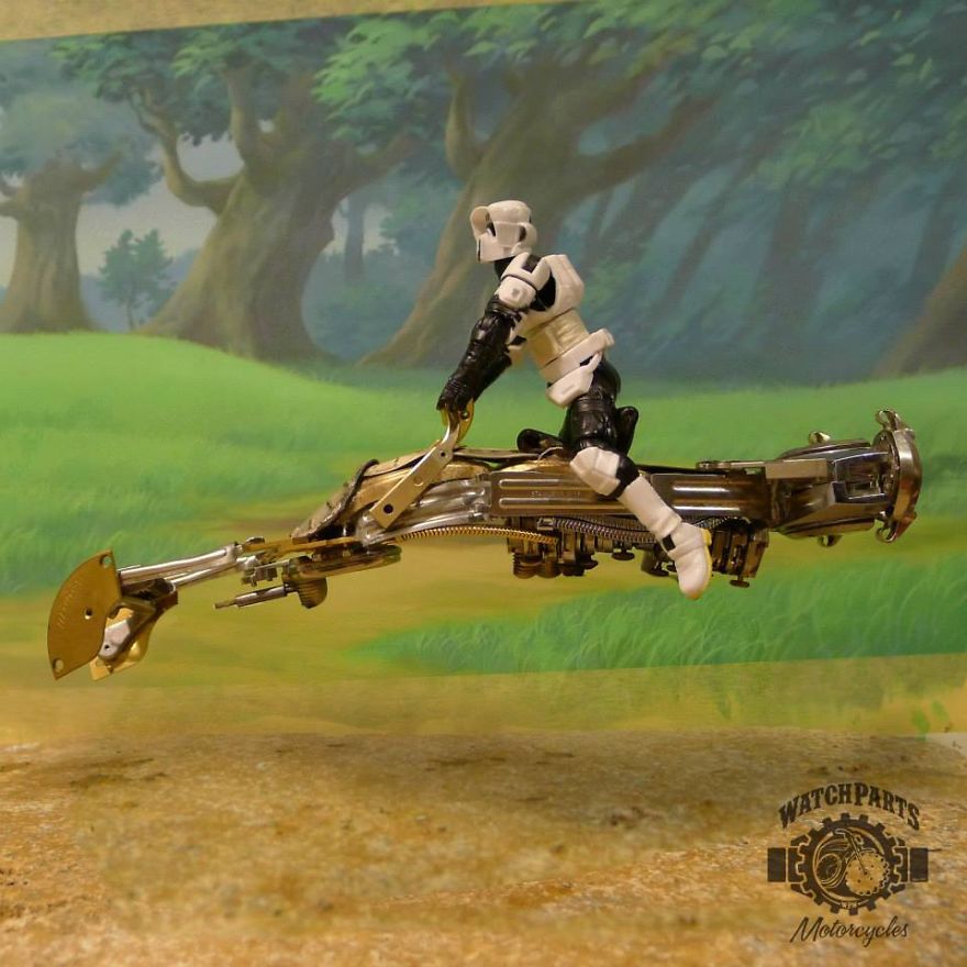 I Make Miniature Motorcycles And Place Action Figures On Them