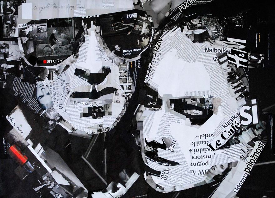 I Make Portraits From Pieces Of Magazines