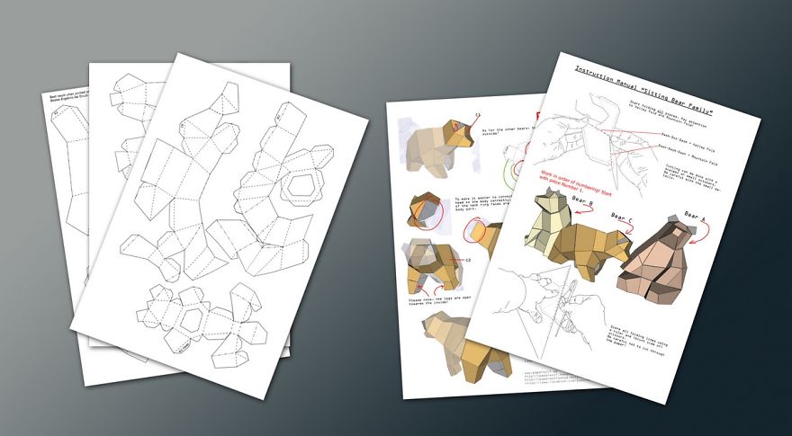My Cute Little Bear Family In A DIY Papercraft Kit