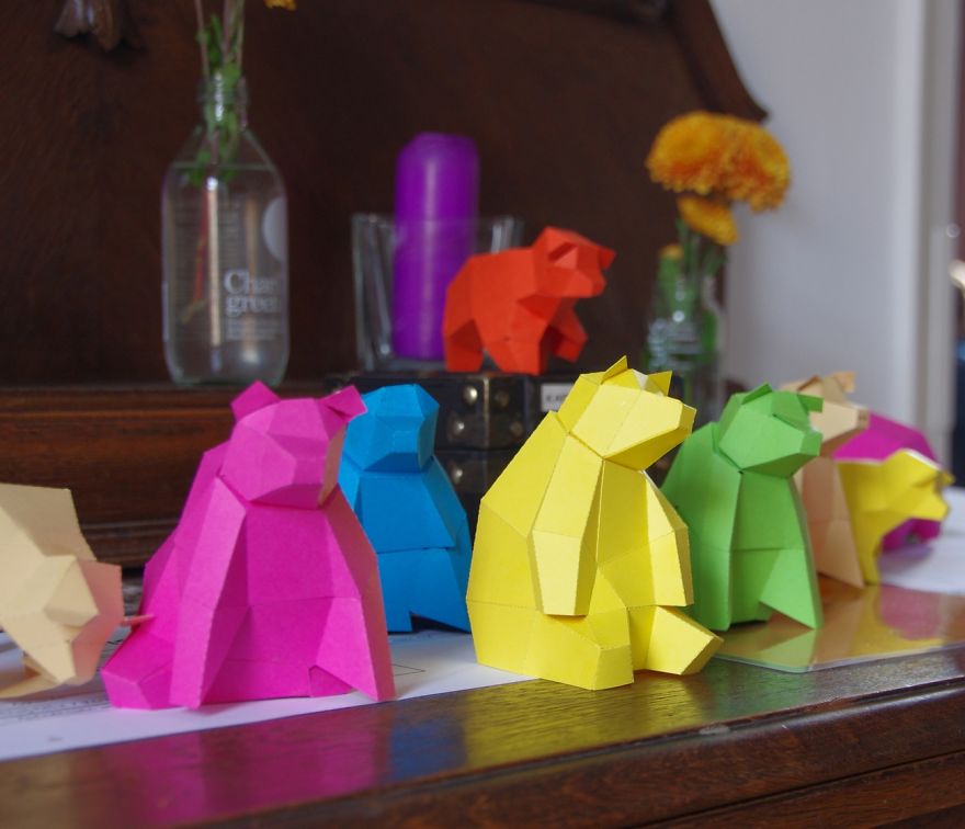 My Cute Little Bear Family In A DIY Papercraft Kit