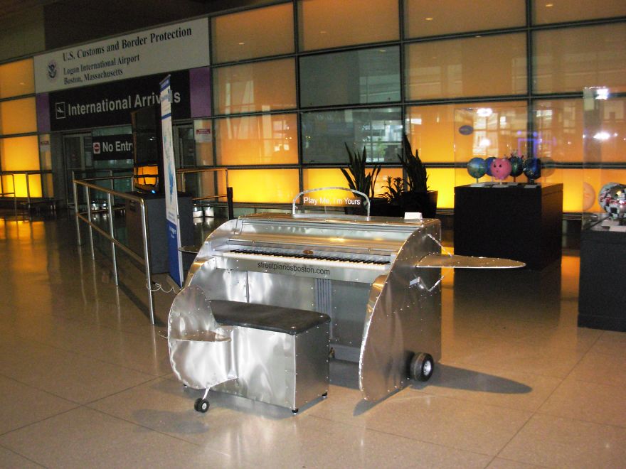 Airplane Piano, Logan Airport, Boston, Ma By William Turville