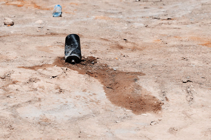 Discarded Chemicals Seep In To The Soil - Pamir Mountain Range, Xinjiang.