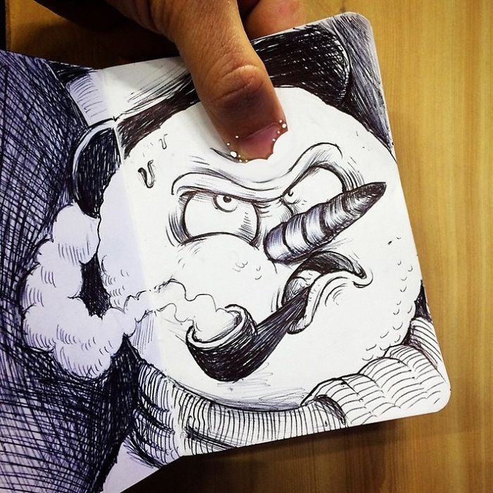 Funny Illustrations Fight With Their Own Creator Funny Illustrations Fight With Their Own Creator