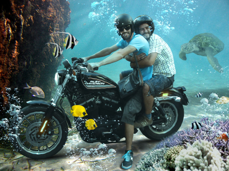 My Friend And I Traveling The World On A Harley Davidson