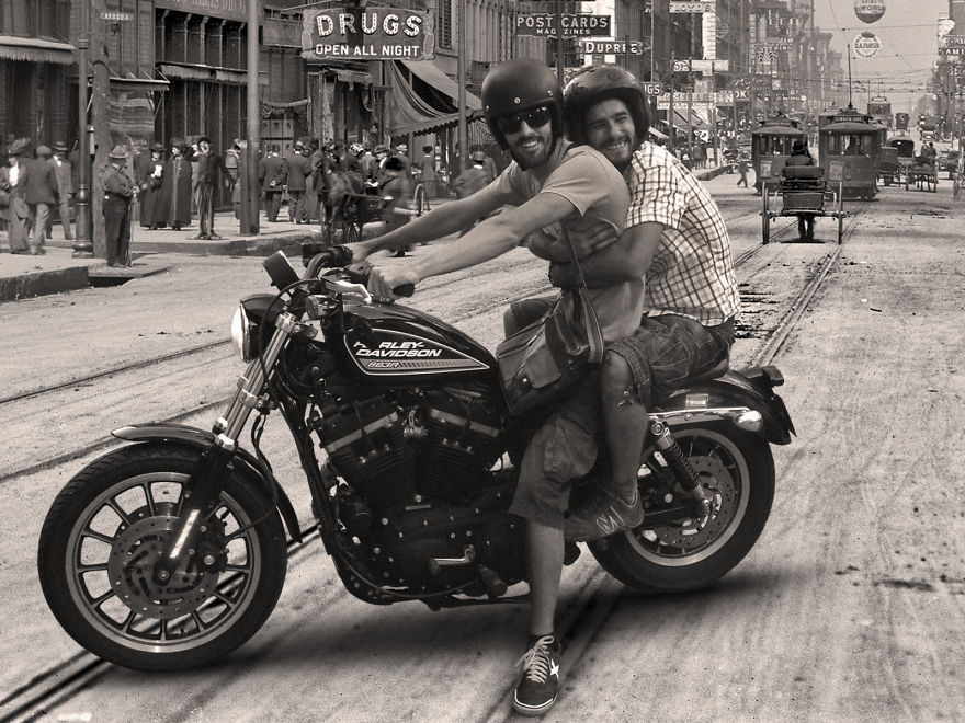 My Friend And I Traveling The World On A Harley Davidson