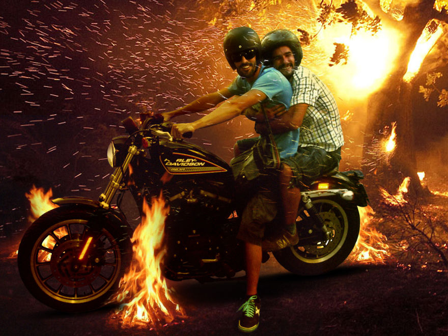 My Friend And I Traveling The World On A Harley Davidson