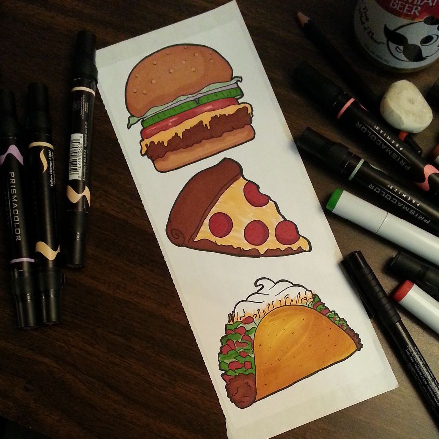 I Draw Cute Food Stickers With Pens And Markers I Draw Cute Food Stickers With Pens And Markers