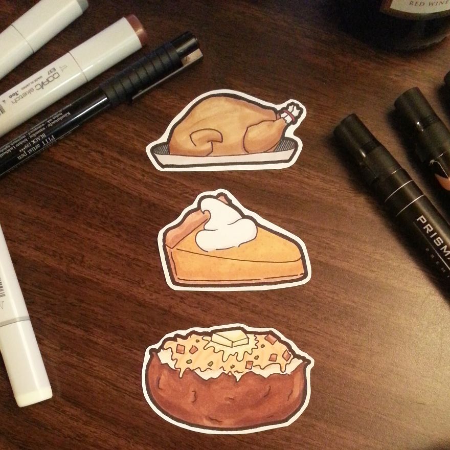 I Draw Cute Food Stickers With Pens And Markers I Draw Cute Food Stickers With Pens And Markers