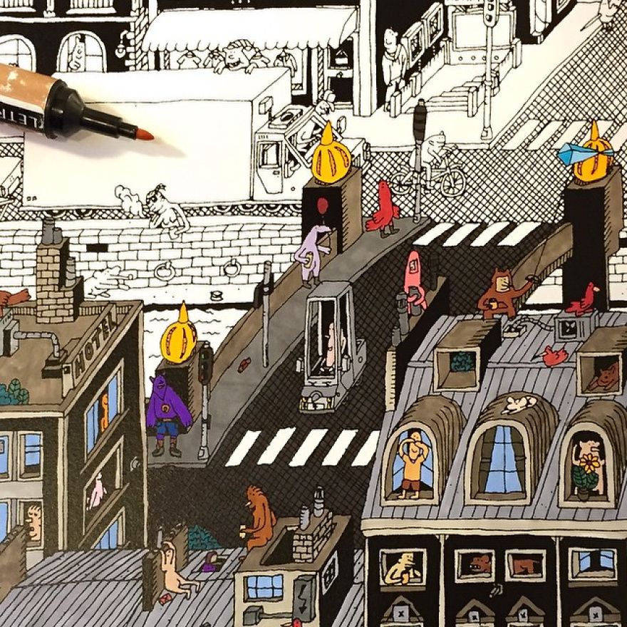 I Spent Over 150 Hours Drawing Each Of These Intricate Cityscapes I Spent Over 150 Hours Drawing Each Of These Intricate Cityscapes