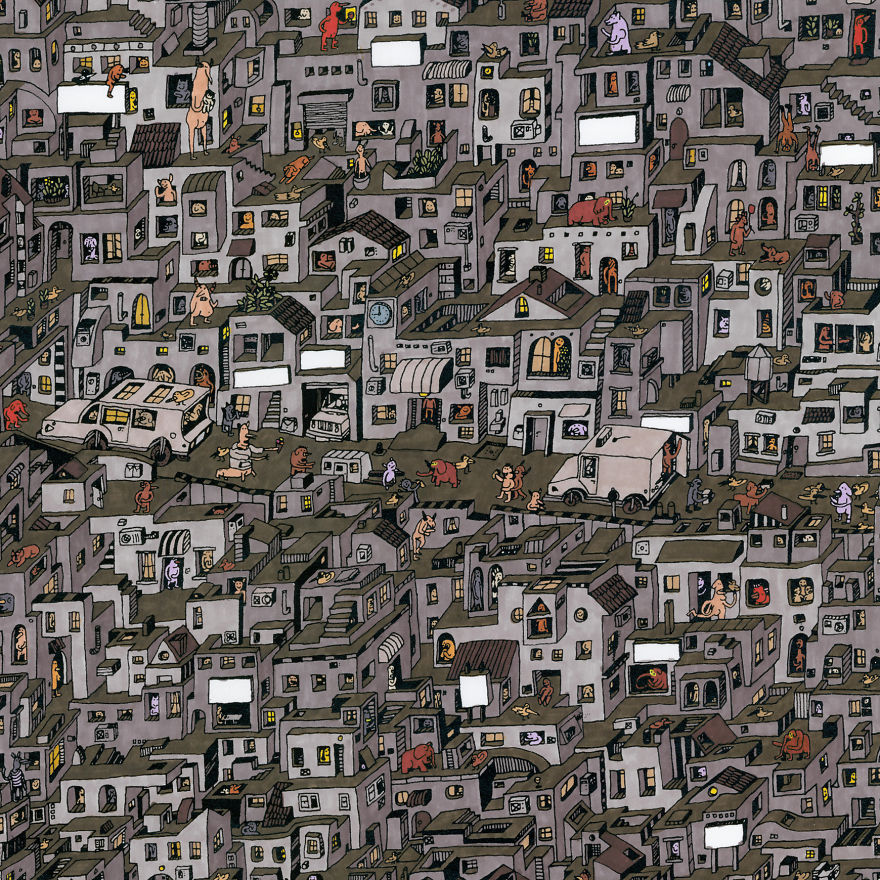 I Spent Over 150 Hours Drawing Each Of These Intricate Cityscapes