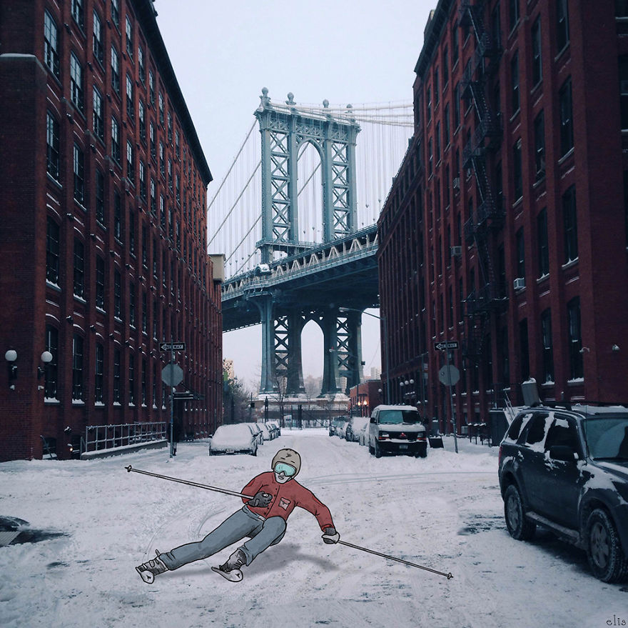 Czech Animator Adds Her Witty Illustrations To Photos Of New York 