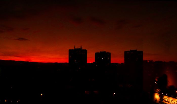 Bulgarian Sunset Through My Window