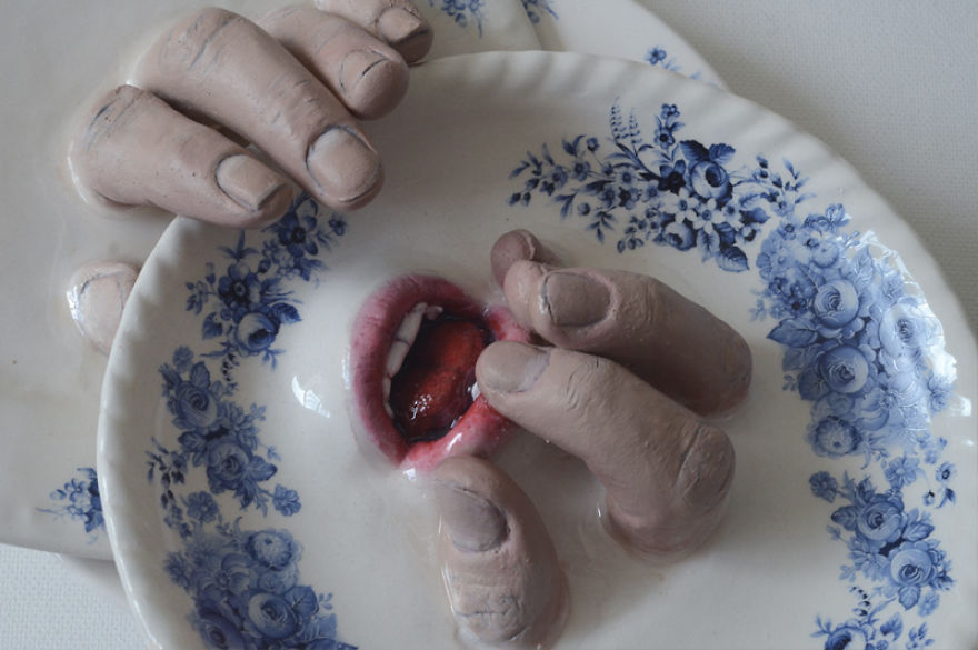 I Bring Ceramics To Life By Adding Fingers And Mouths To Them