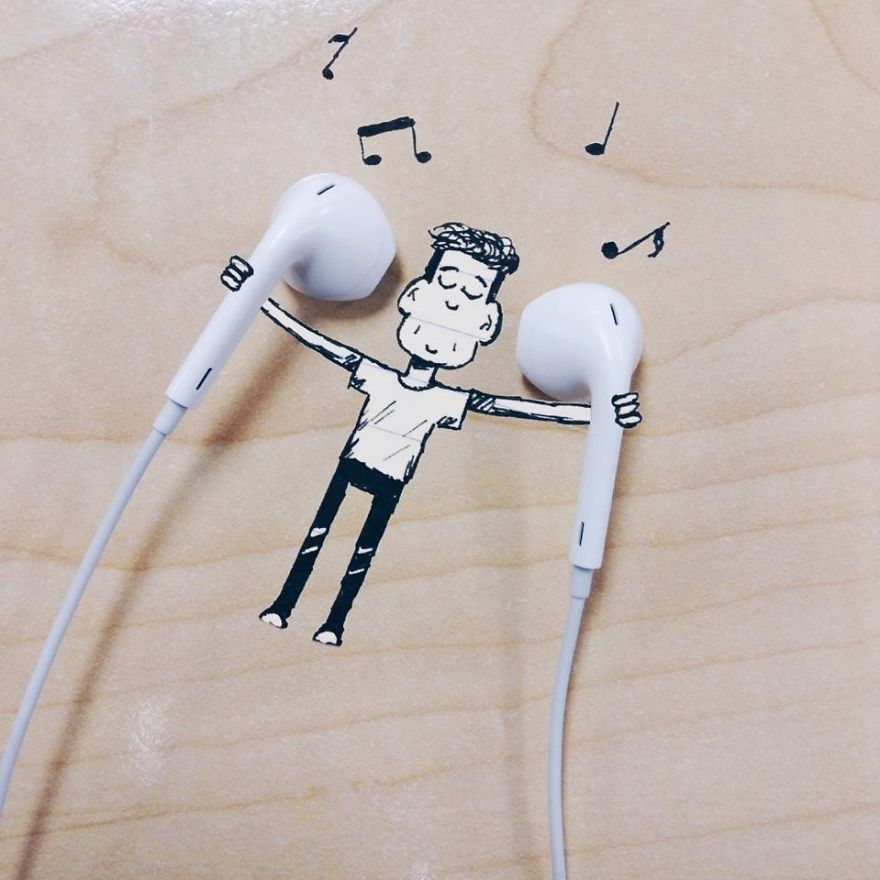 17-Year-Old Artist Creates Interactive Illustrations Using Everyday Objects