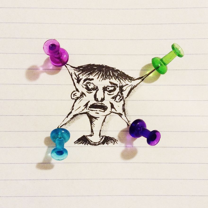 17-Year-Old Artist Creates Interactive Illustrations Using Everyday Objects
