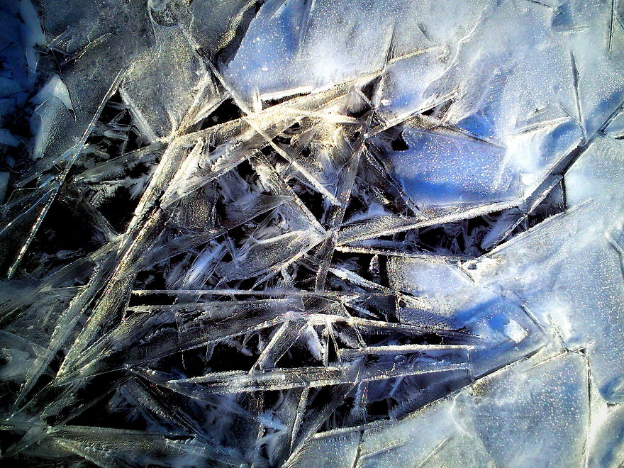 Frozen Lake Kryspinów, Near Cracow, Poland.