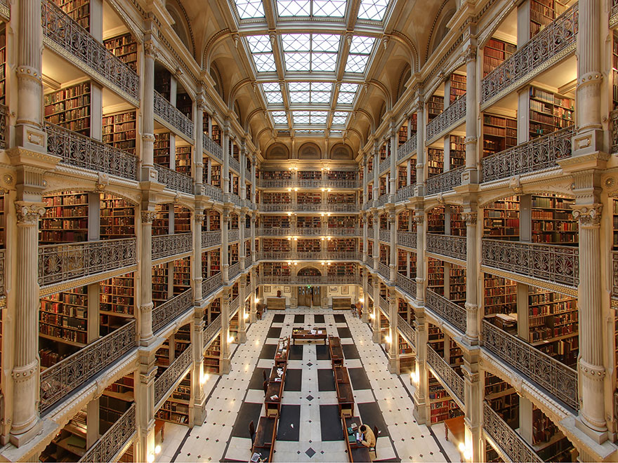 George Peabody Library, Baltimore, Maryland, Usa