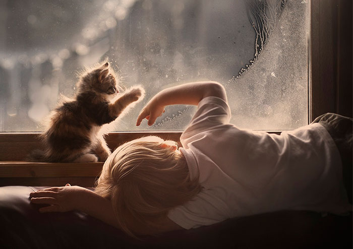 Russian Mother Continues To Take Magical Photos Of Her Two Kids With Animals On Her Farm