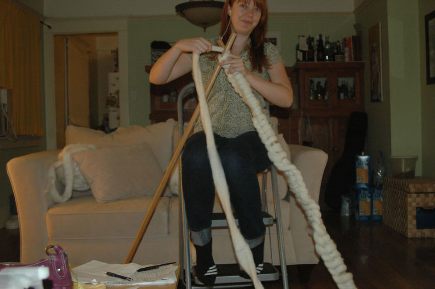 No, I'm Not Thumbelina. I Just Knit With Giant Needles And Yarn
