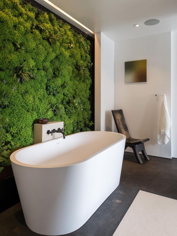 Moss Wall In The Bathroom