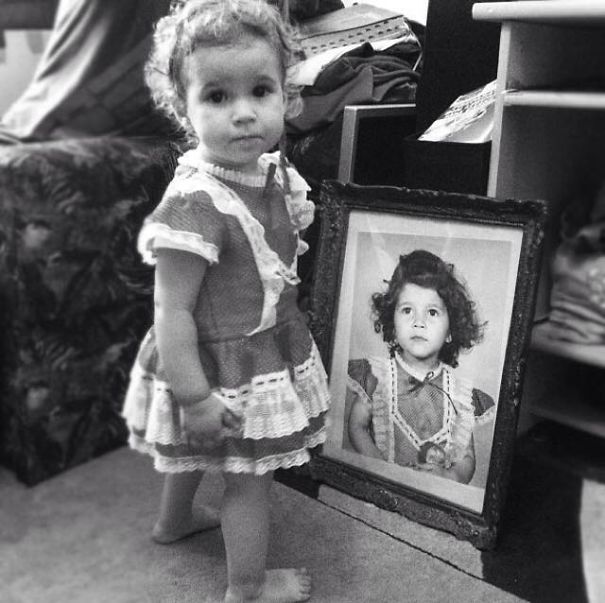 Mother And Daughter Same Dress, Same Age, Different Years