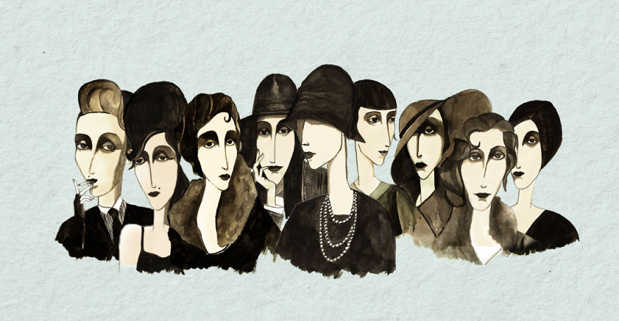 My Collection Of Ink Portraits Based On Famous Women