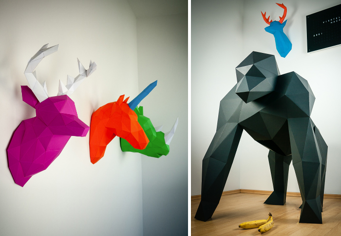 Papertrophy: Precut Paper Sculptures That You Can Print And Fold Yourself