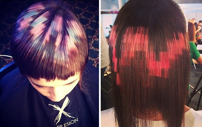 Pixelated Hair Is The Newest Cutting-Edge Trend