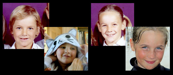 Father And Daughter (aged 7), Mother And Daughter (aged 9)