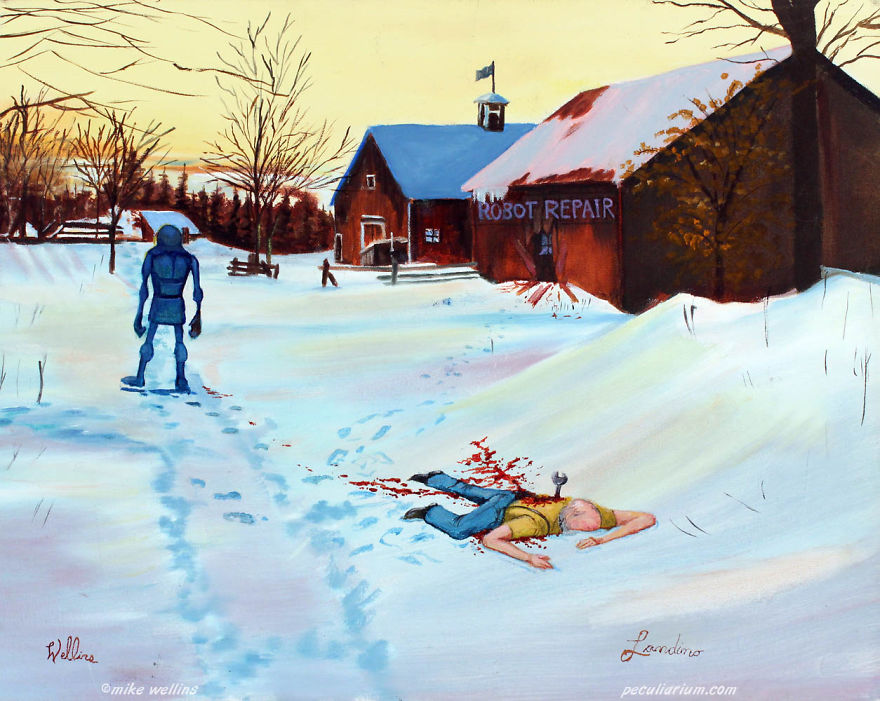 Artist Adds Quirky Illustrations To Old Thrift-Store Paintings Artist Adds Quirky Illustrations To Old Thrift-Store Paintings