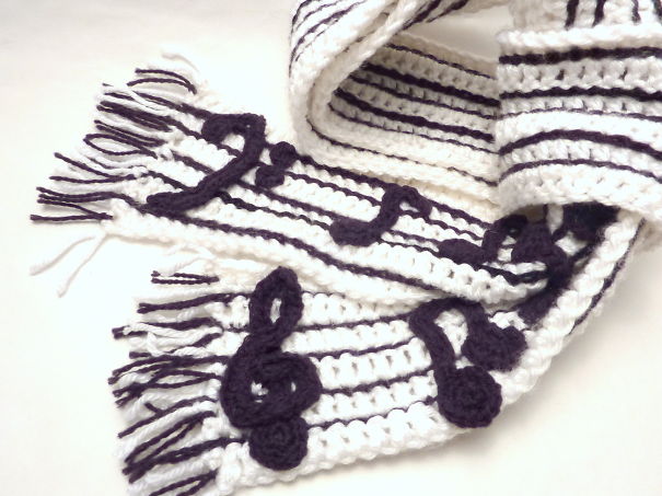 Crochet Sheet Music Scarf