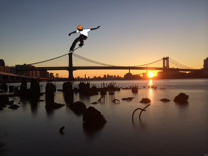 Czech Animator Adds Her Witty Illustrations To Photos Of New York Czech Animator Adds Her Witty Illustrations To Photos Of New York