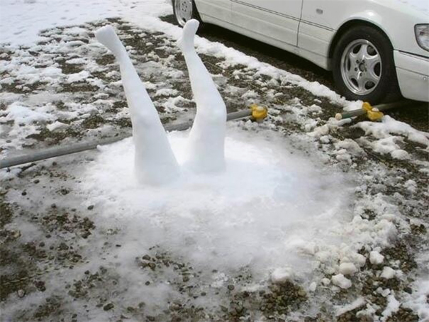 Melted Snow Woman Sculpture