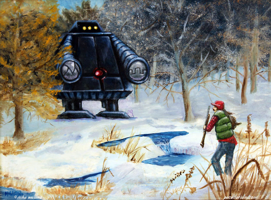 Artist Adds Quirky Illustrations To Old Thrift-Store Paintings Artist Adds Quirky Illustrations To Old Thrift-Store Paintings