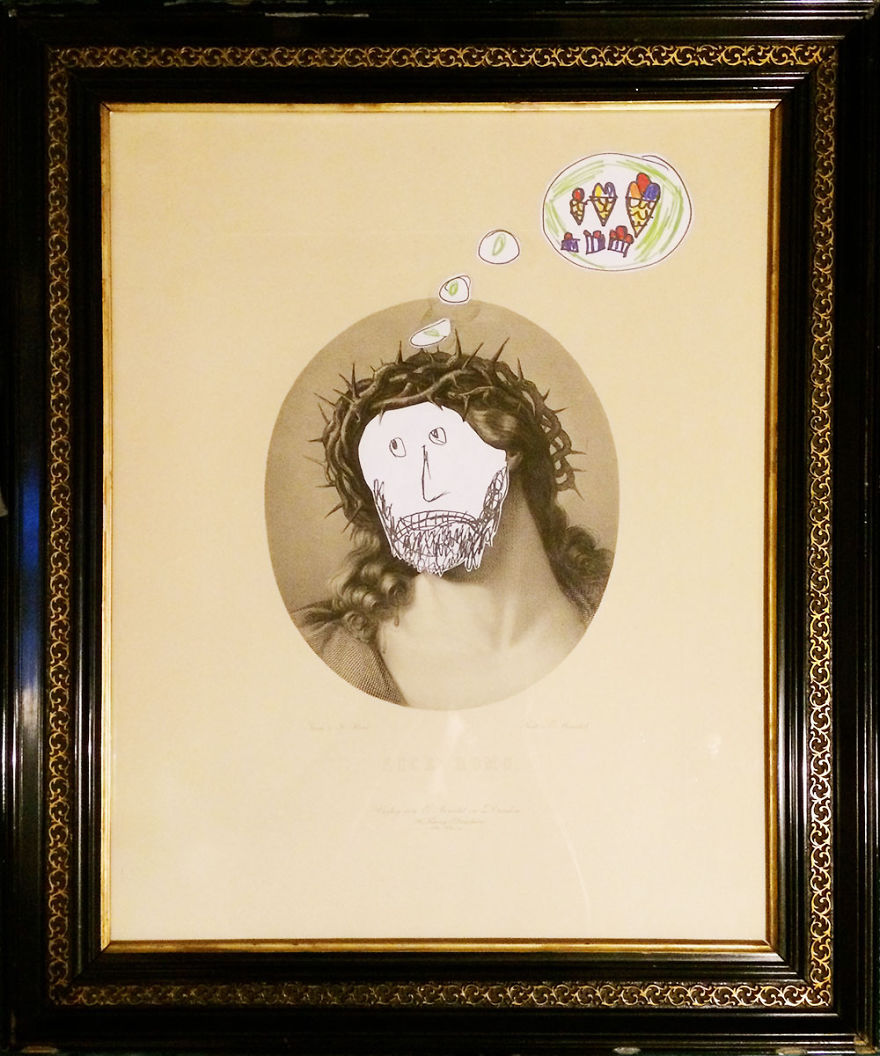 My Children Refreshed Old Paintings And Photos With Their Funny Illustrations