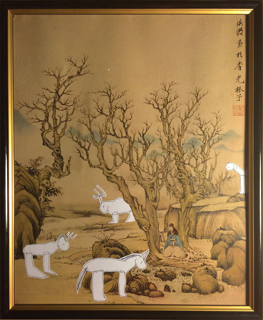 My Children Refreshed Old Paintings And Photos With Their Funny Illustrations