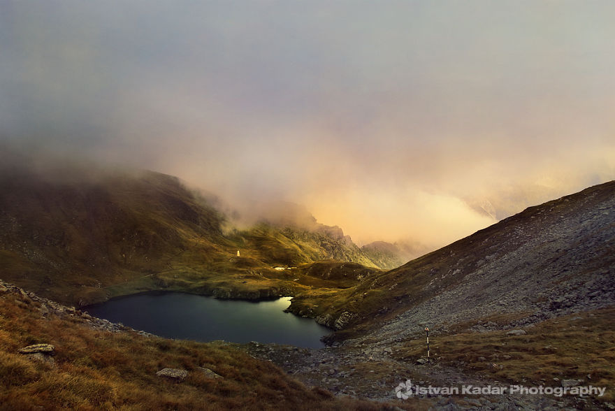 Lake Chamois (2230 M) Is One Of The Glacial Lakes In The Fogaras Mountains, Romania