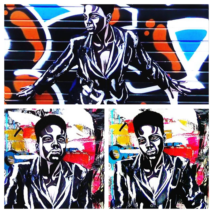 A Real Person Transformed Into A 2d Graffiti Art Stencil A Real Person Transformed Into A 2d Graffiti Art Stencil
