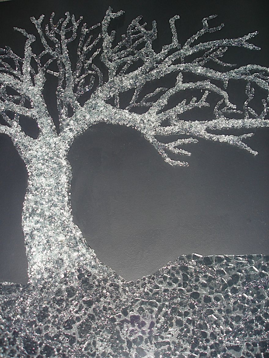 This Tree Is Made With Safety Glass Every Piece Of Glass Was Individually Glued ....